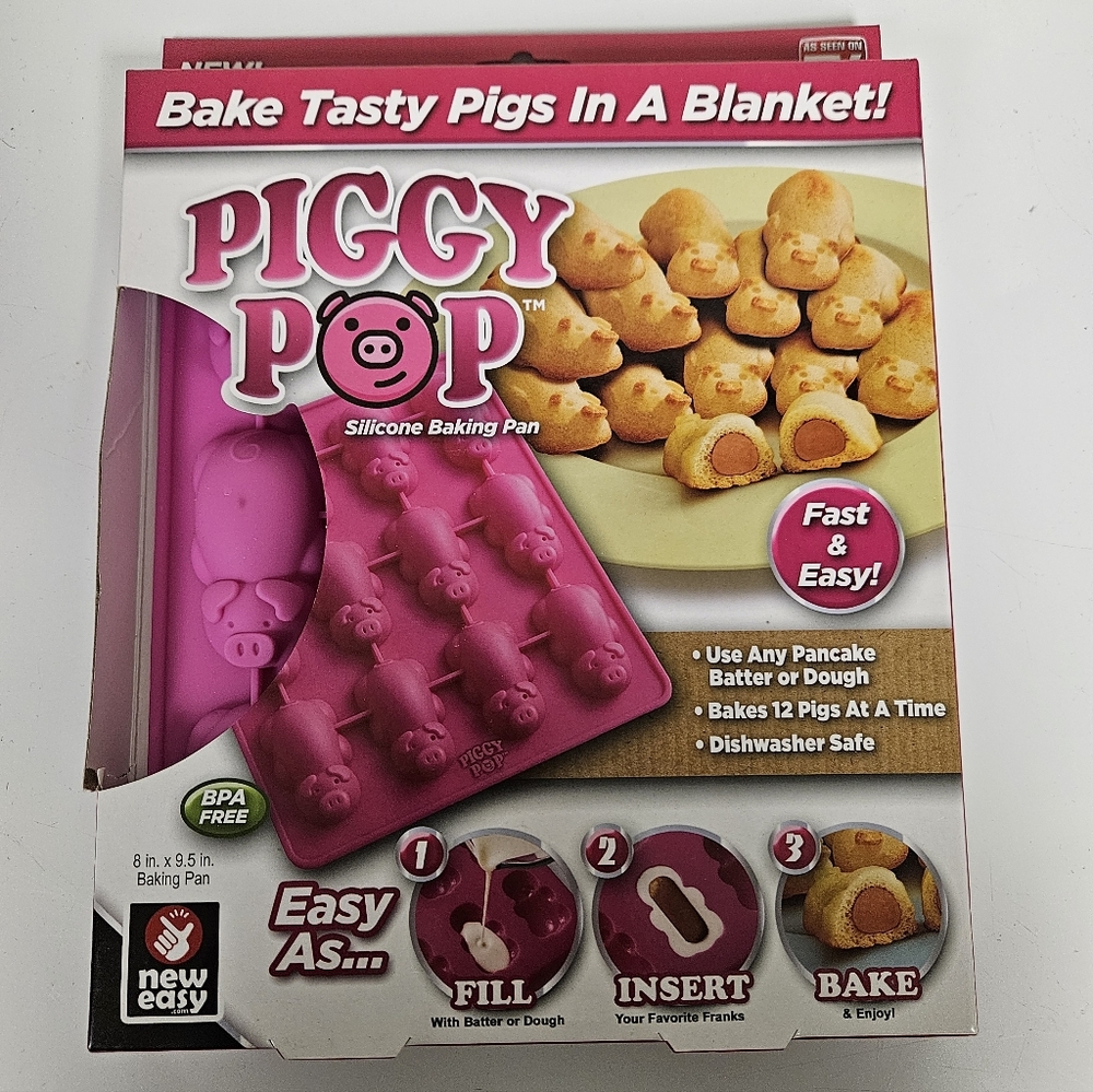 As Seen On TV Piggy Pop Silicone Baking Pan - Pink